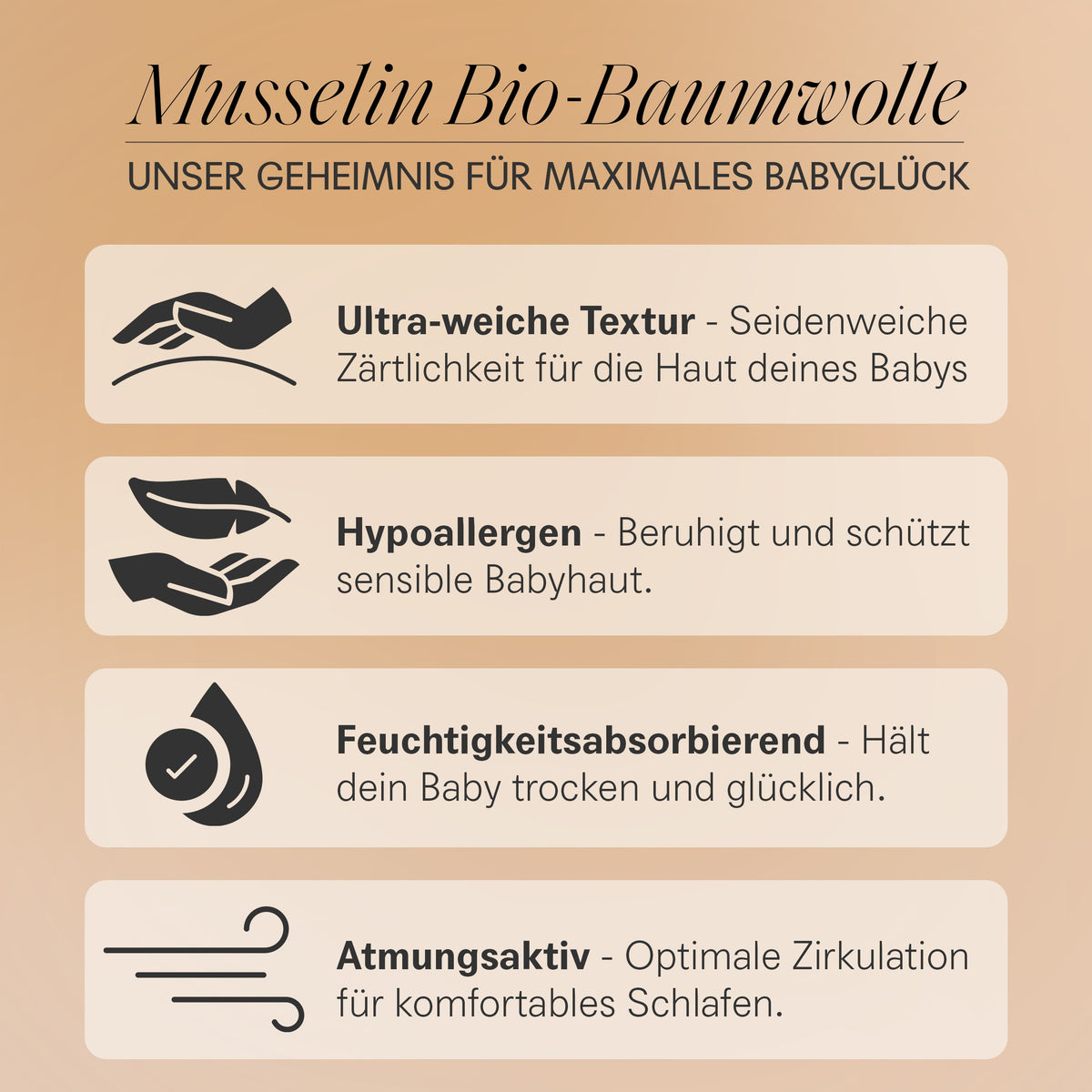 Mababu Kapuzenhandtuch aus Bio-Musselin 75 x 75 cm – Bild 64