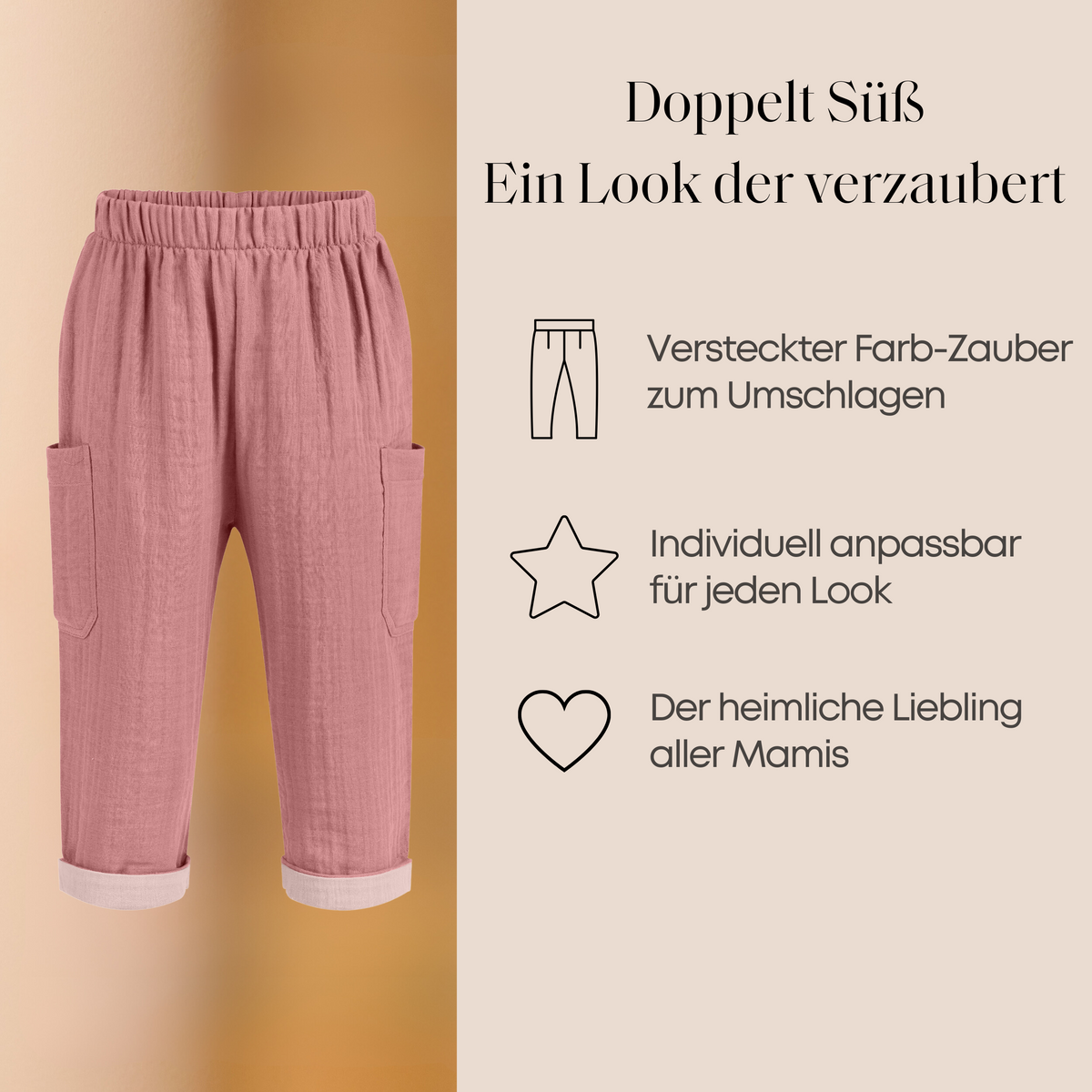 Mababu zweifarbige Musselin-Hose aus Bio-Baumwolle – Bild 31