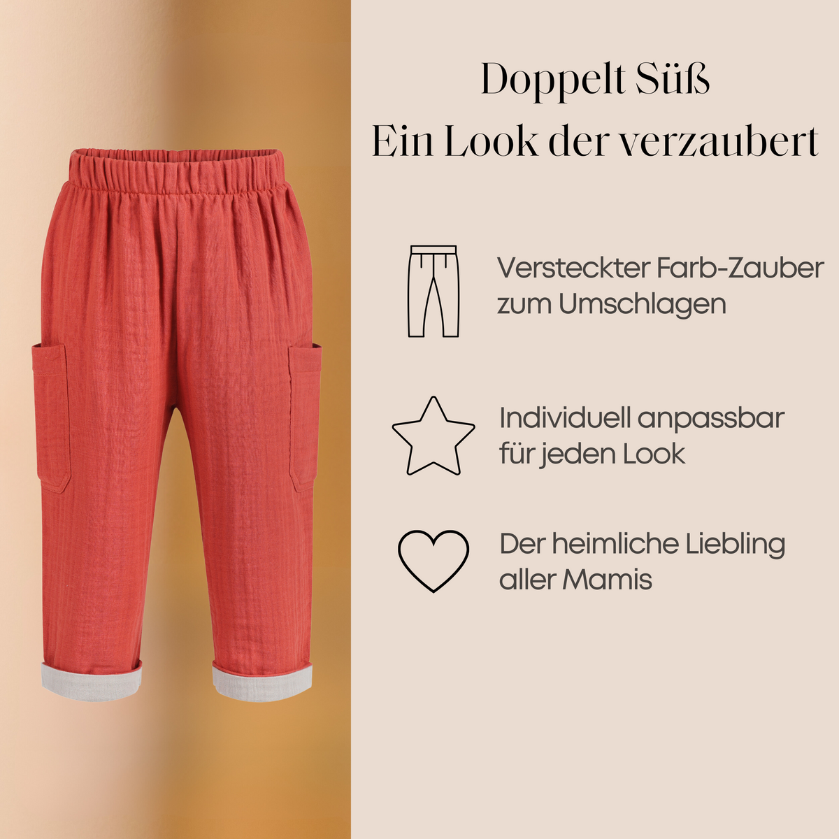 Mababu zweifarbige Musselin-Hose aus Bio-Baumwolle – Bild 26