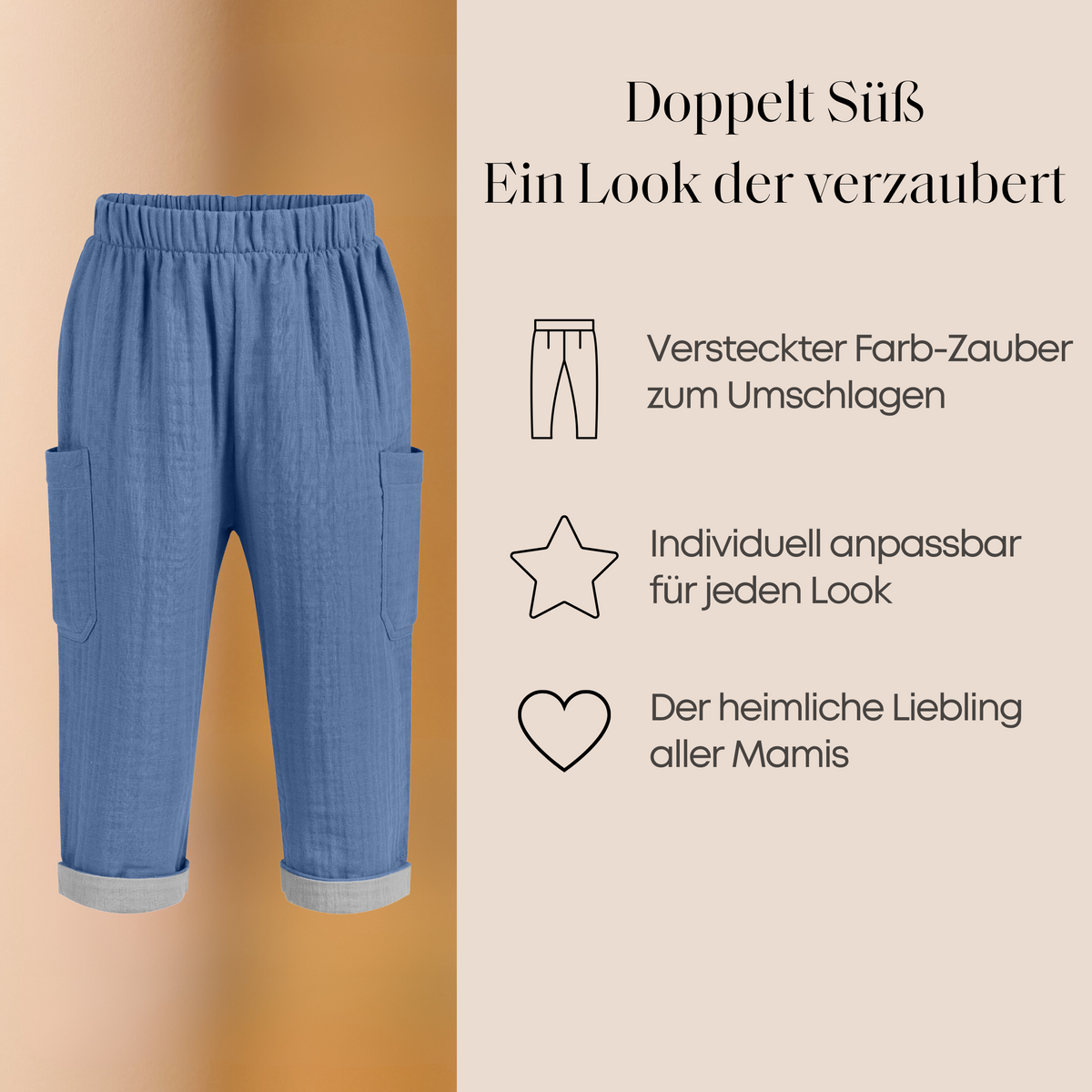 Mababu zweifarbige Musselin-Hose aus Bio-Baumwolle – Bild 44