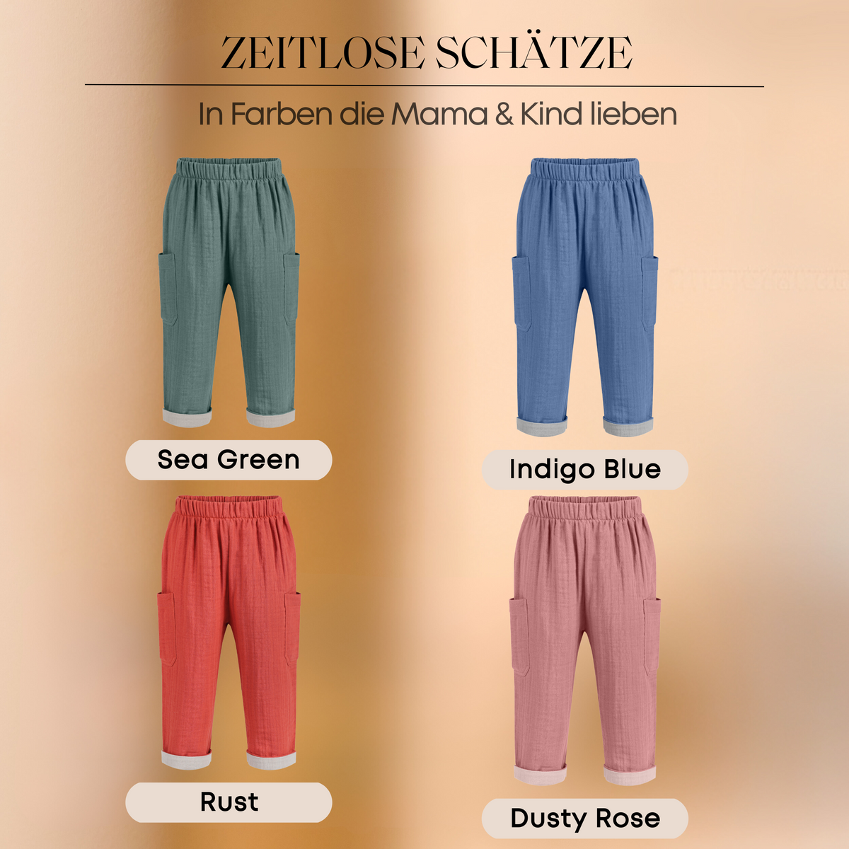 Mababu zweifarbige Musselin-Hose aus Bio-Baumwolle – Bild 28