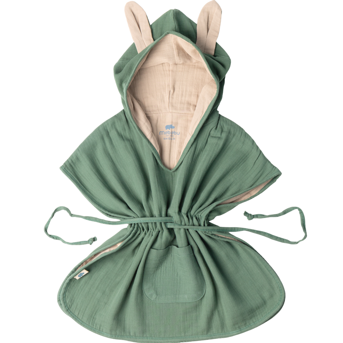 Mababu Badeponcho mit Hasenohren aus Bio-Musselin – Bild 40