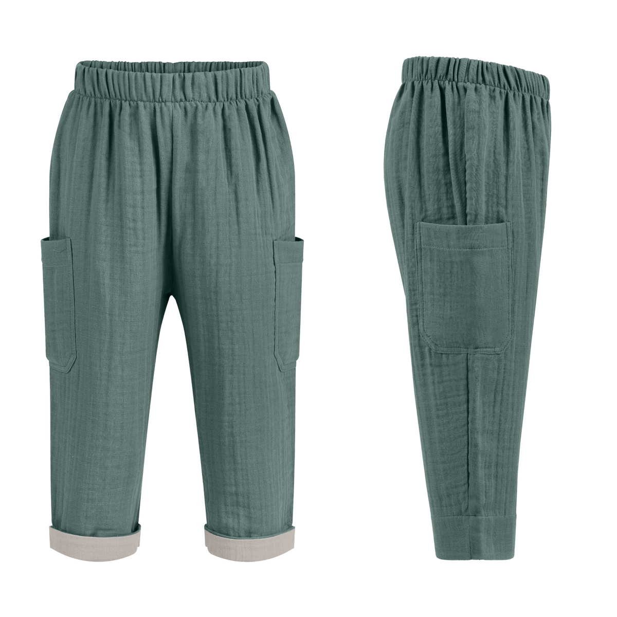 Mababu zweifarbige Musselin-Hose aus Bio-Baumwolle – Bild 39
