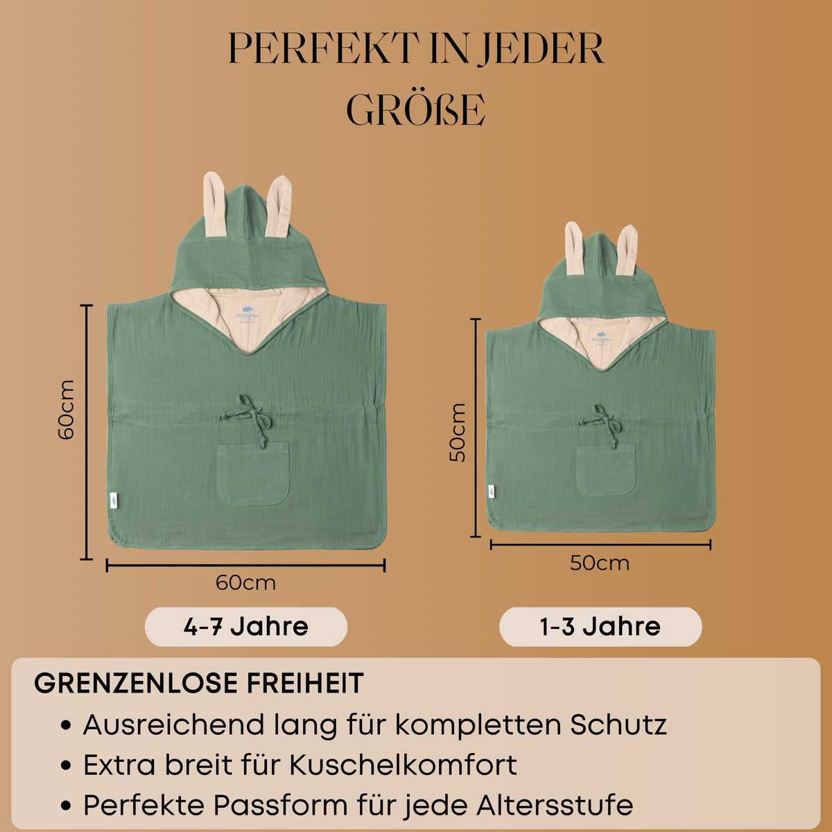 Mababu Badeponcho mit Hasenohren aus Bio-Musselin – Bild 37