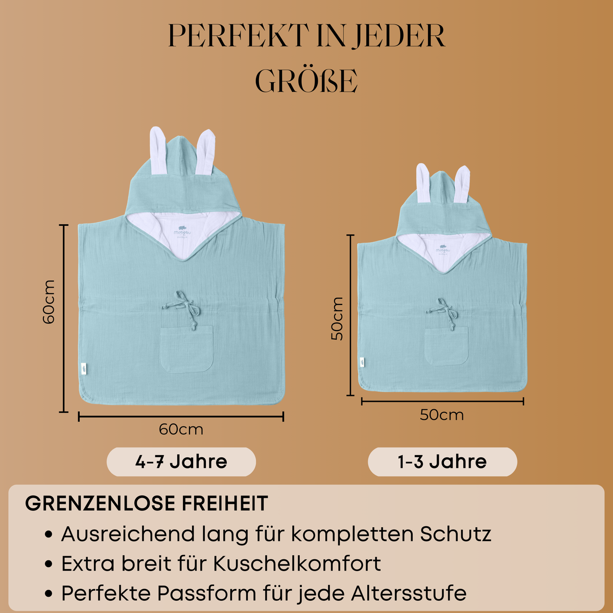 Mababu Badeponcho mit Hasenohren aus Bio-Musselin – Bild 51