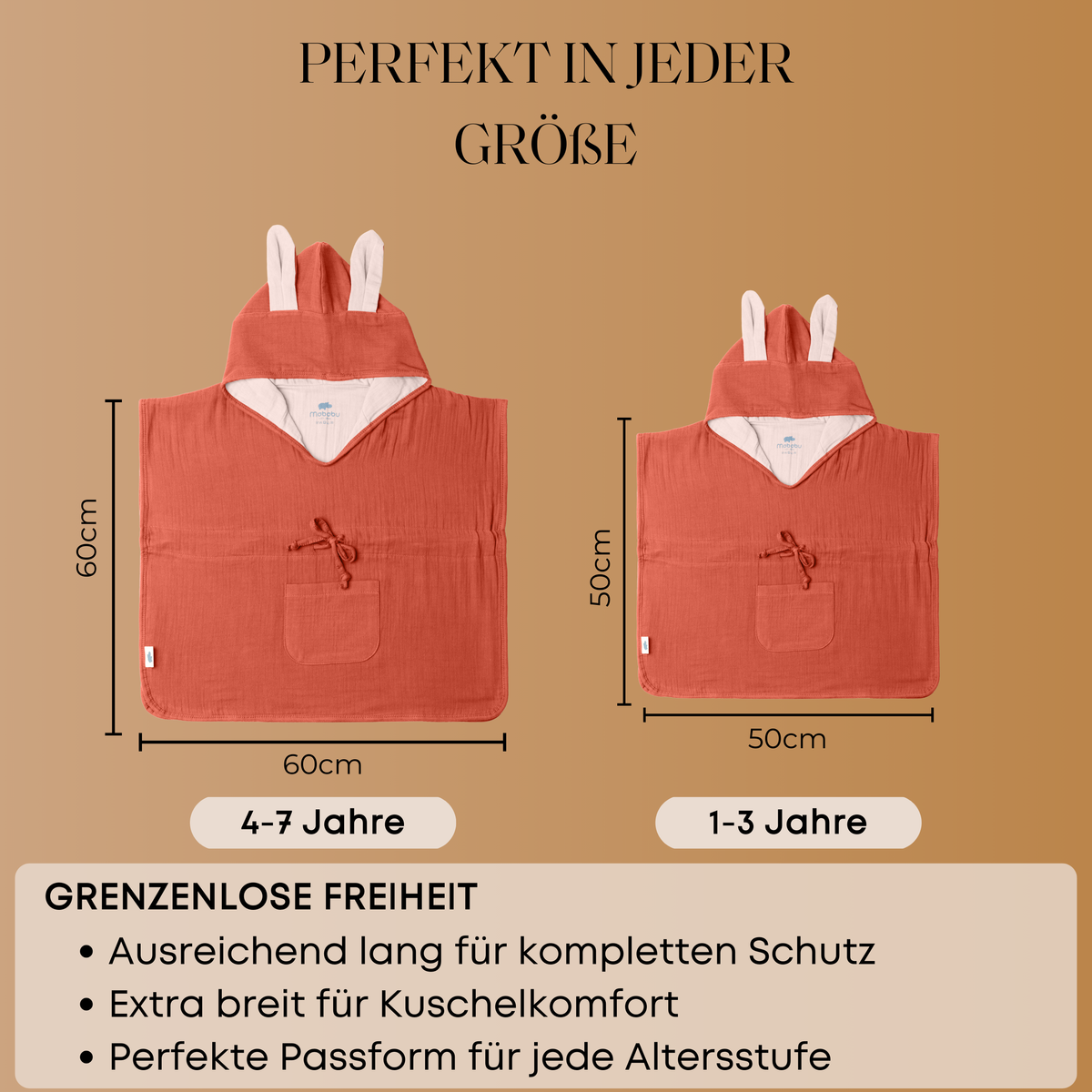 Mababu Badeponcho mit Hasenohren aus Bio-Musselin – Bild 57