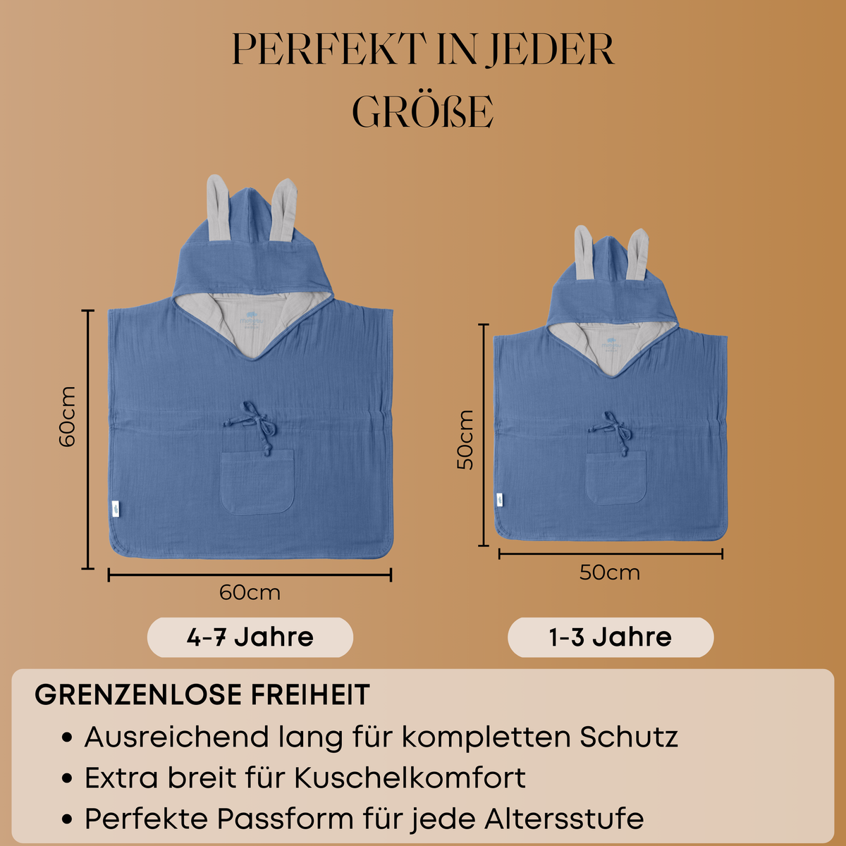 Mababu Badeponcho mit Hasenohren aus Bio-Musselin – Bild 28