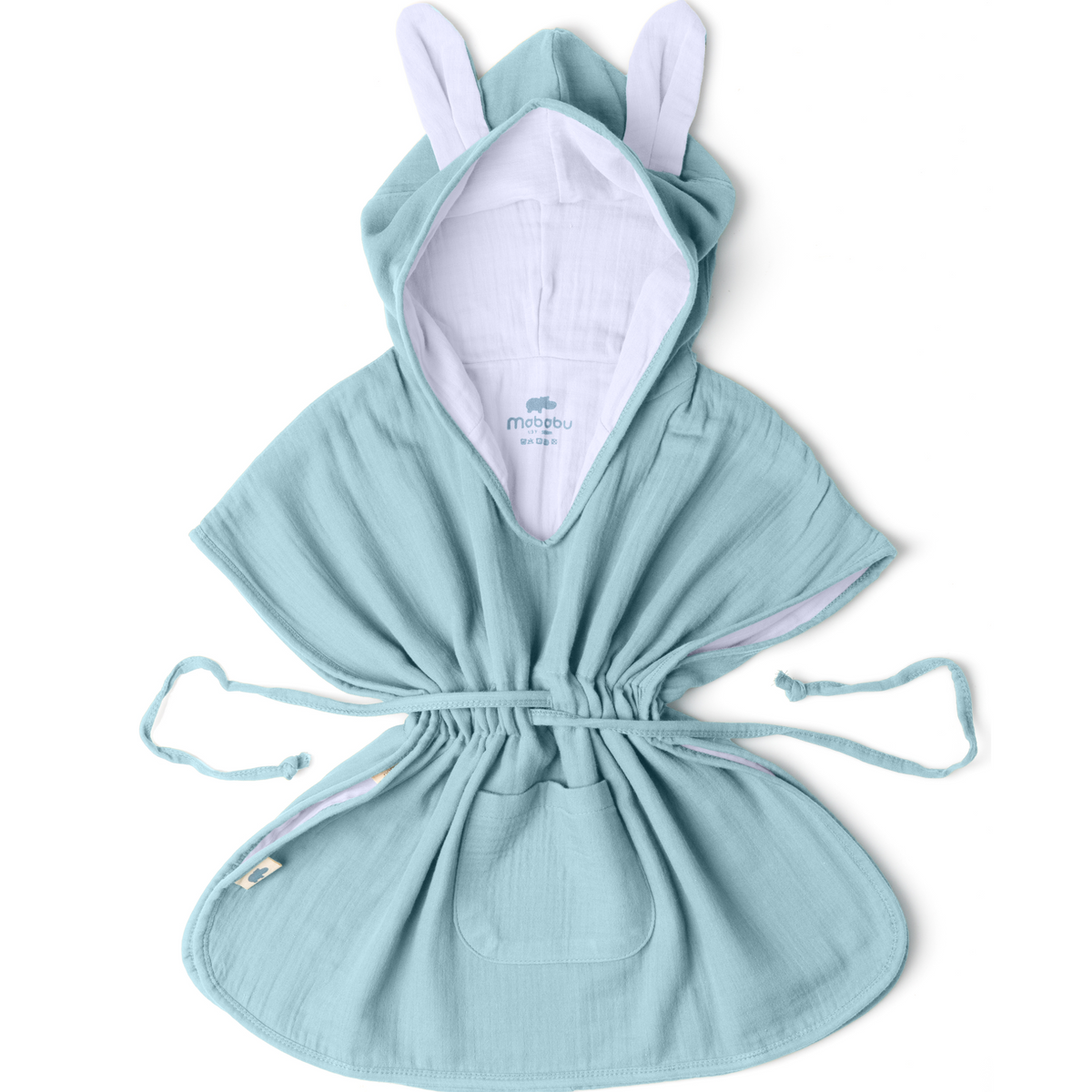 Mababu Badeponcho mit Hasenohren aus Bio-Musselin – Bild 53