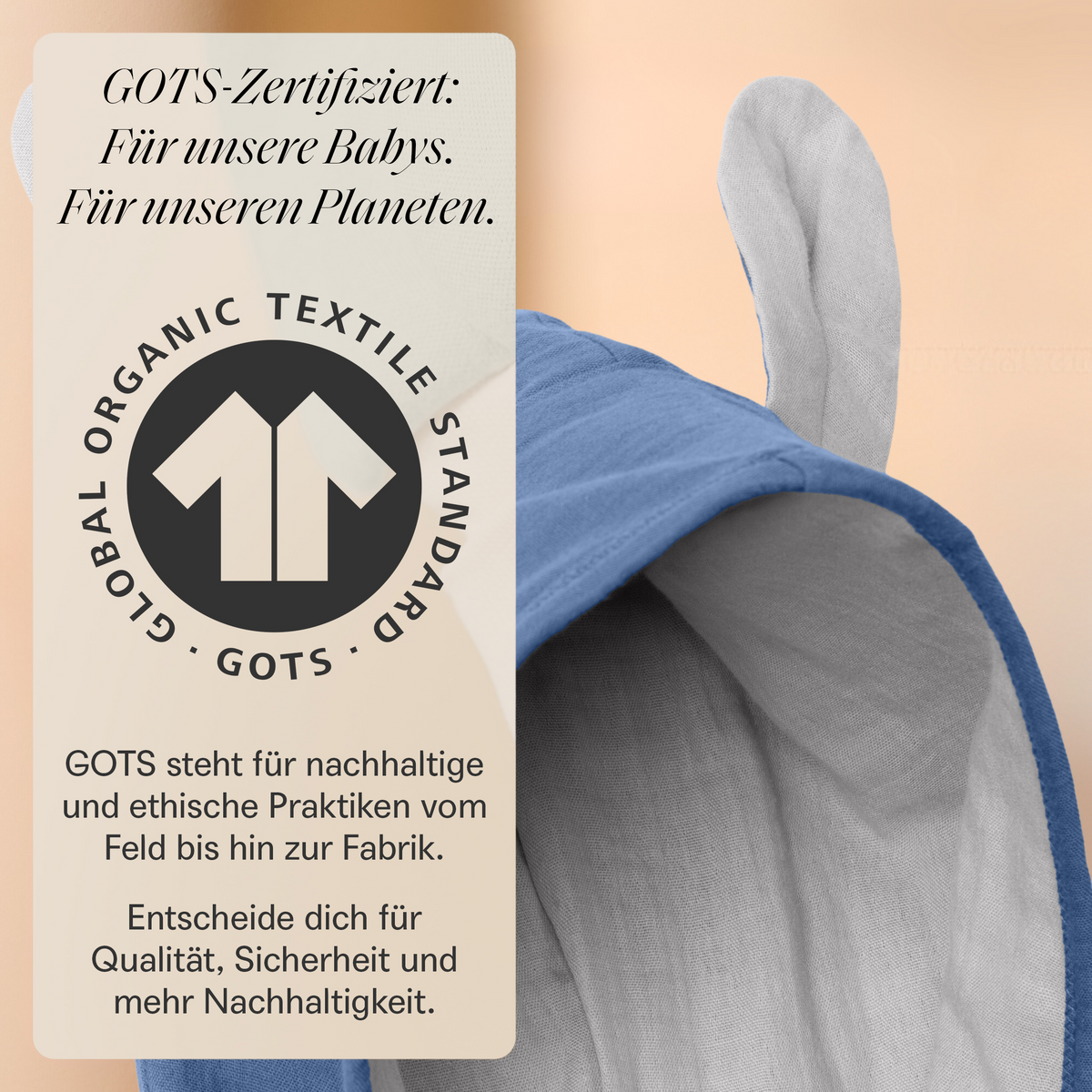 Mababu Badeponcho mit Hasenohren aus Bio-Musselin – Bild 32