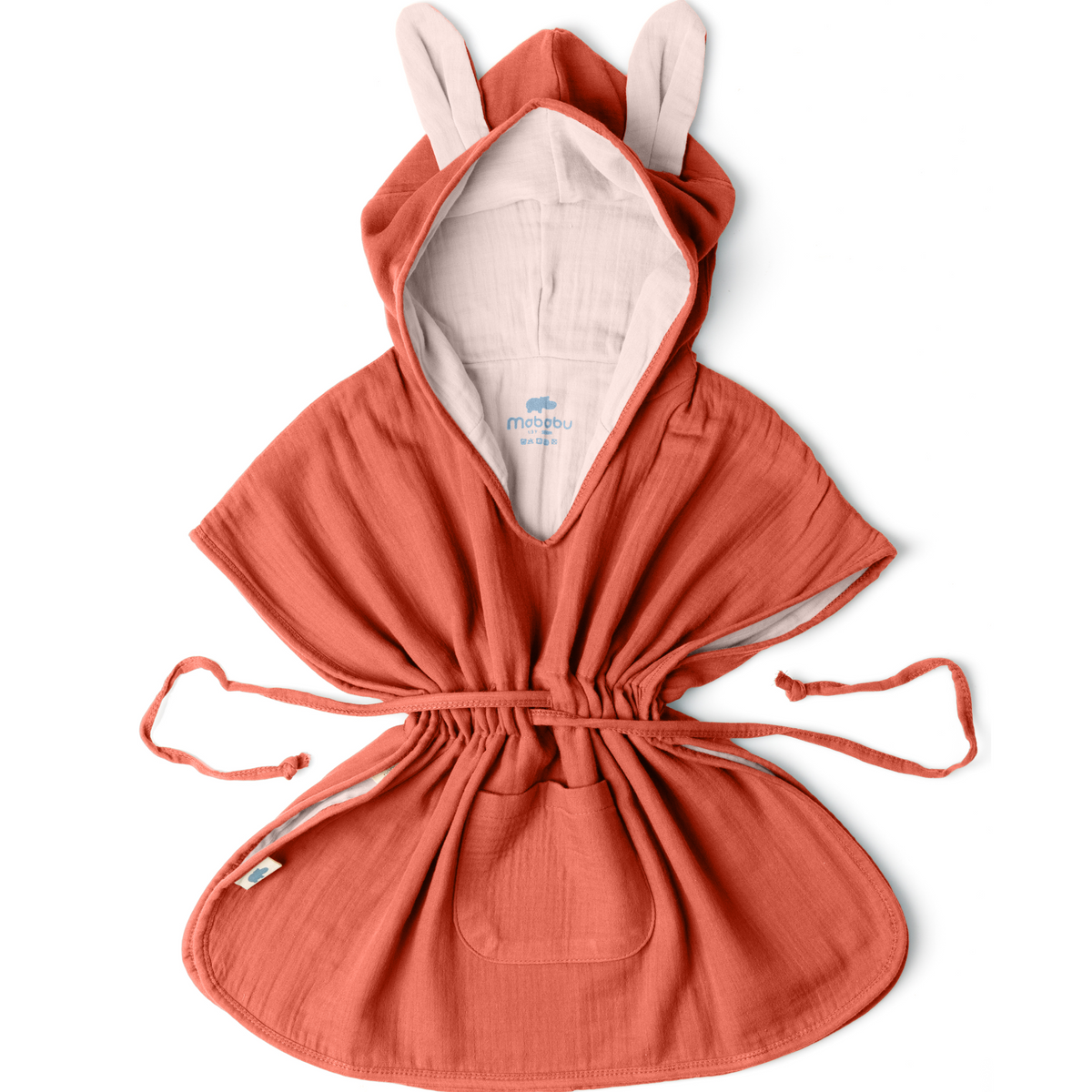 Mababu Badeponcho mit Hasenohren aus Bio-Musselin – Bild 59