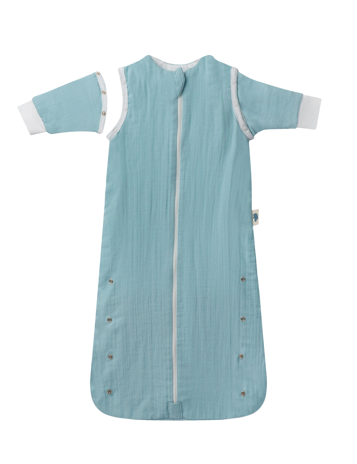 Mababu Sommer-Kugelschlafsack aus Bio-Musselin in Sea Green