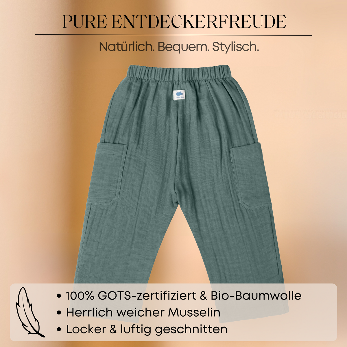 Mababu zweifarbige Musselin-Hose aus Bio-Baumwolle – Bild 37