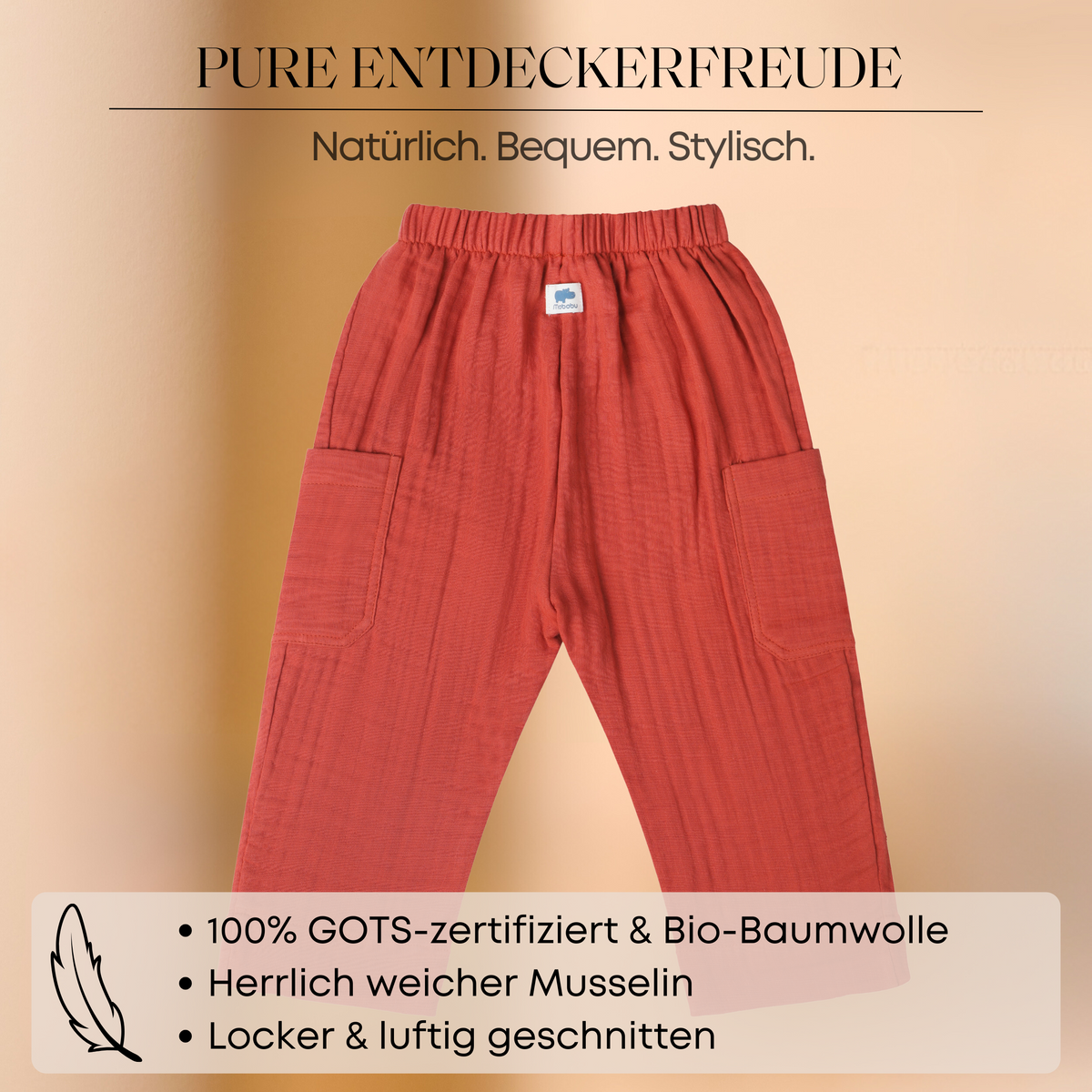 Mababu zweifarbige Musselin-Hose aus Bio-Baumwolle – Bild 29
