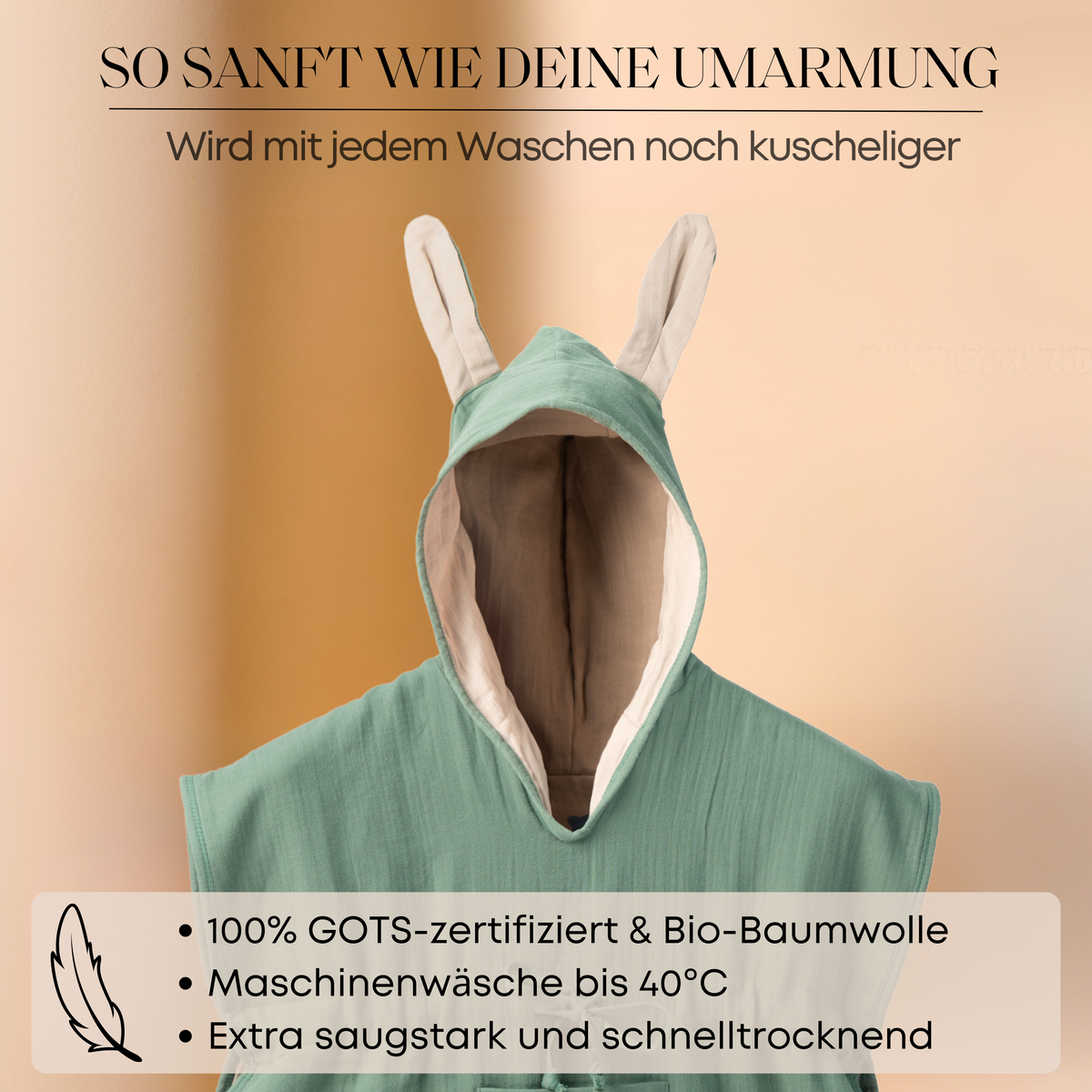 Mababu Badeponcho mit Hasenohren aus Bio-Musselin – Bild 41