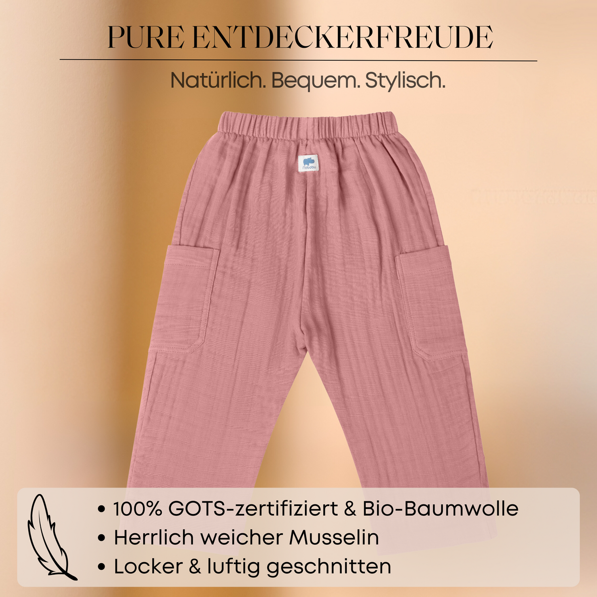 Mababu zweifarbige Musselin-Hose aus Bio-Baumwolle – Bild 32