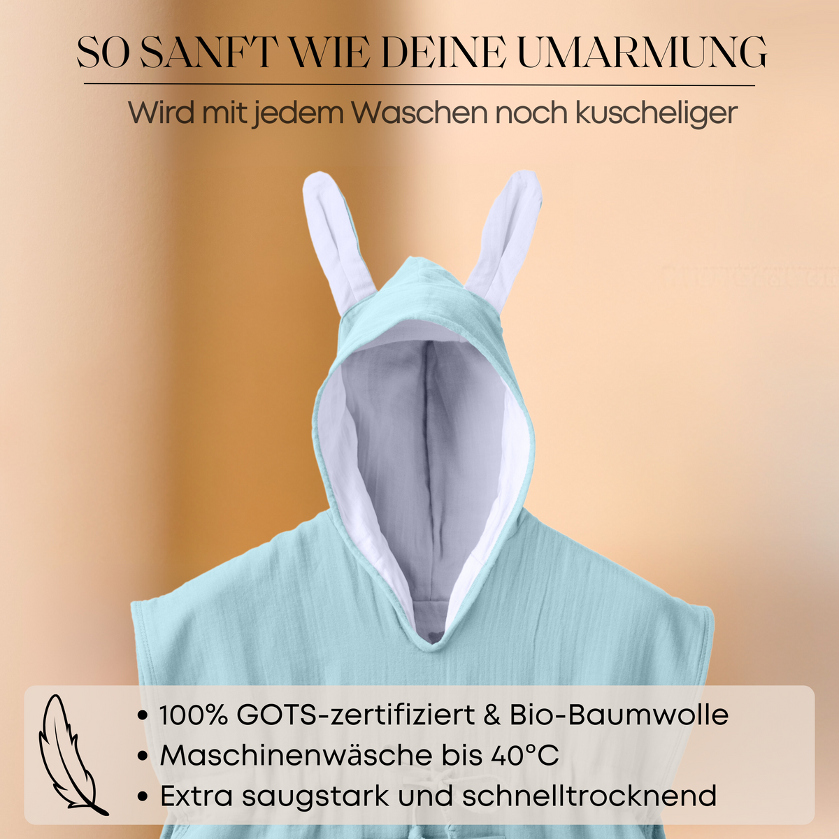 Mababu Badeponcho mit Hasenohren aus Bio-Musselin – Bild 52