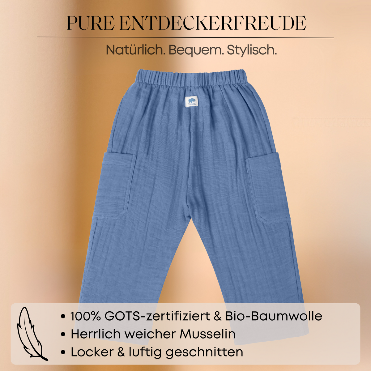 Mababu zweifarbige Musselin-Hose aus Bio-Baumwolle – Bild 41