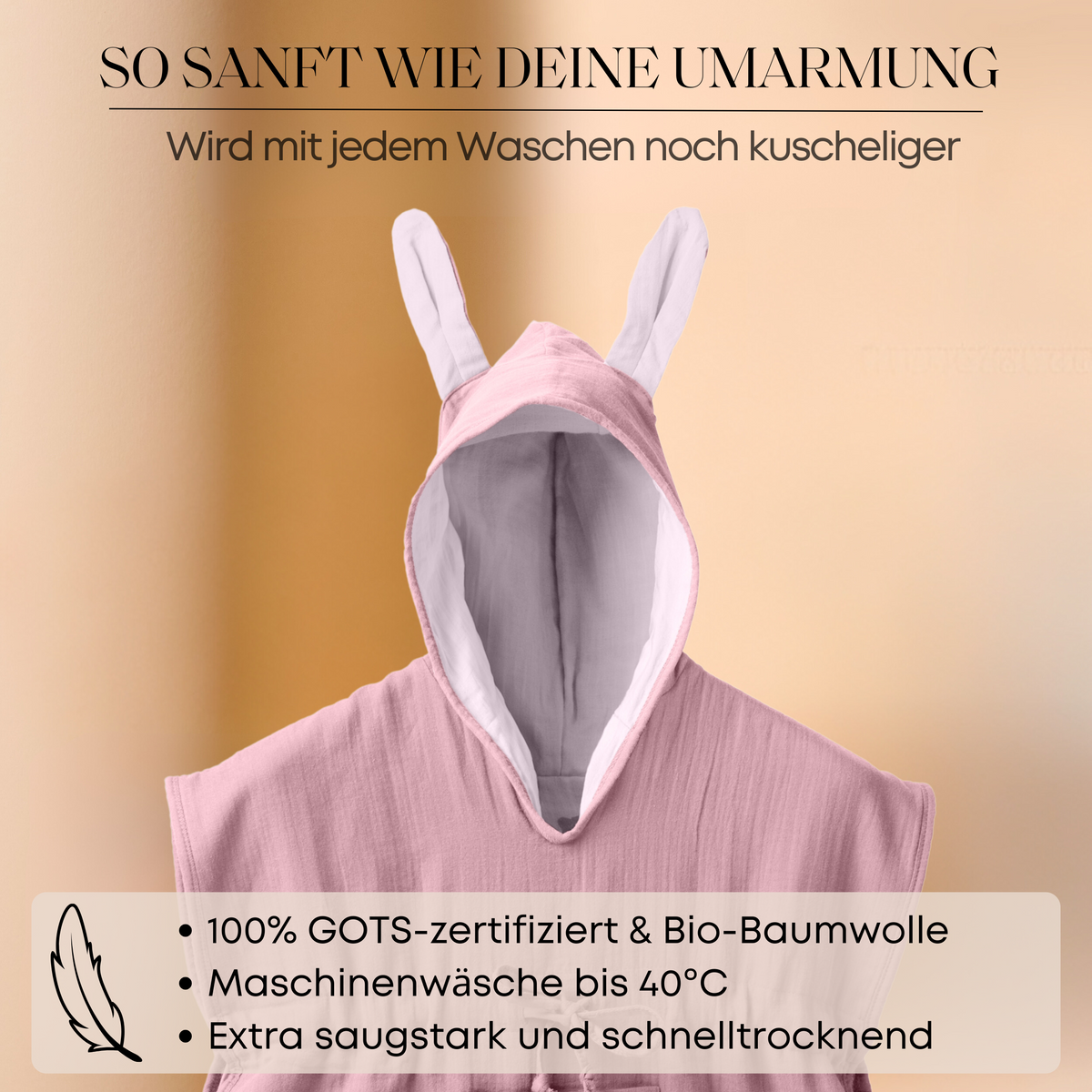 Mababu Badeponcho mit Hasenohren aus Bio-Musselin – Bild 46