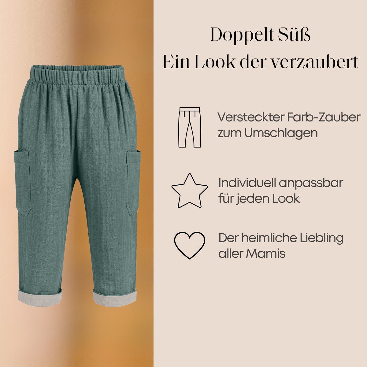 Mababu zweifarbige Musselin-Hose aus Bio-Baumwolle – Bild 38