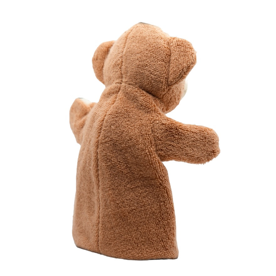 Mababu Handpuppe Benni der Beschützerbär aus Bio-Baumwolle in Braun – Bild 2