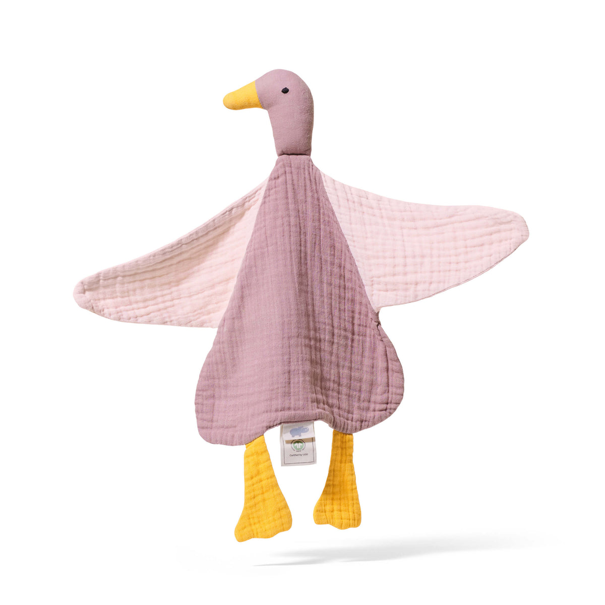 Mababu Musselin-Schmusetuch Ente aus Bio-Baumwolle in Dusty Rose