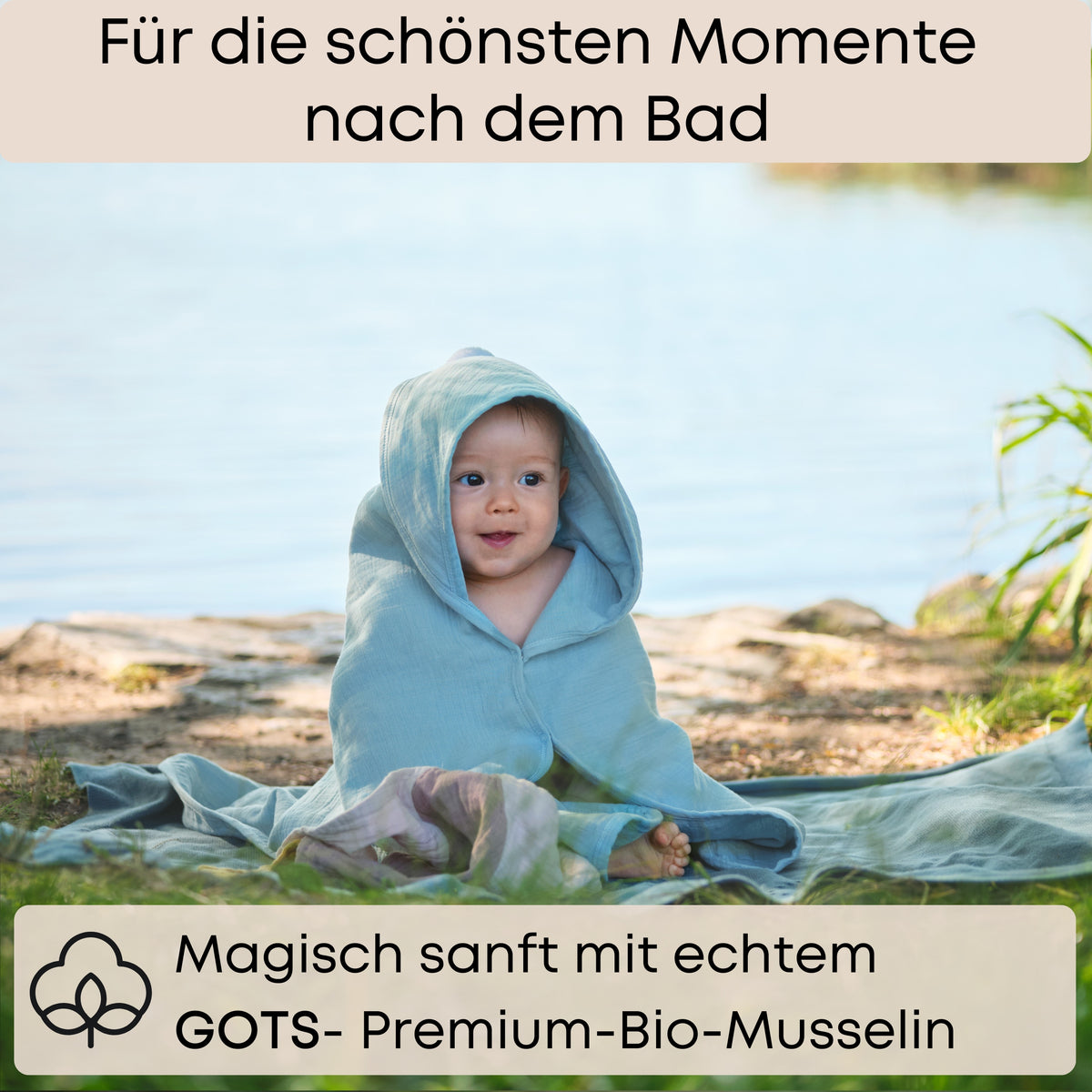 Mababu Kapuzenhandtuch aus Bio-Musselin 75 x 75 cm – Bild 69