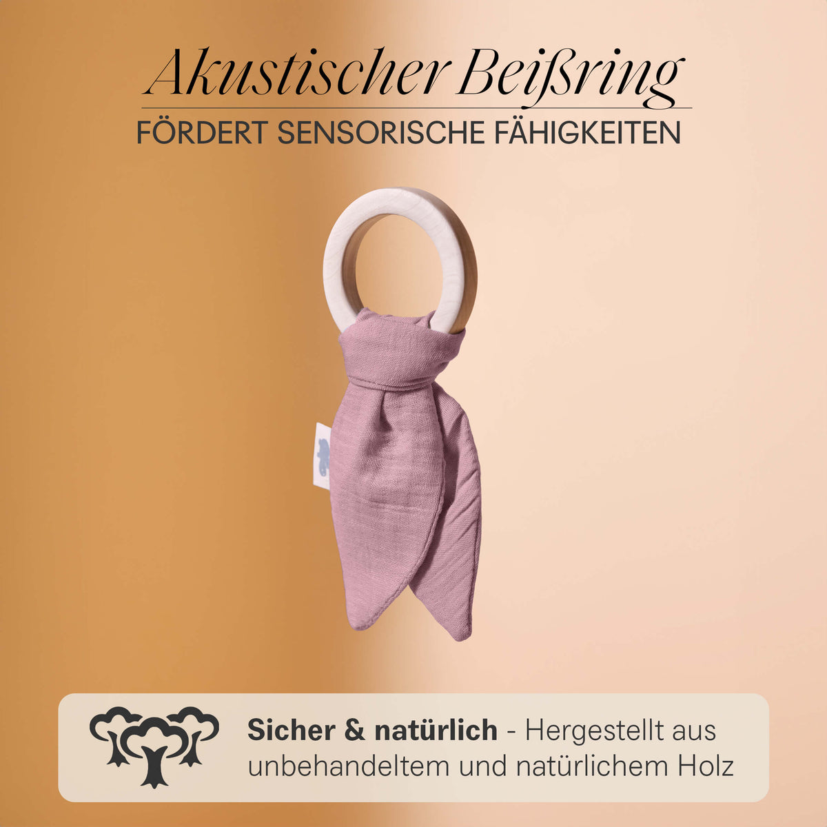 Mababu Baby-Geschenkset 4-teilig mit Schmusetuch Hase, Beißring und Spucktuch – Bild 12