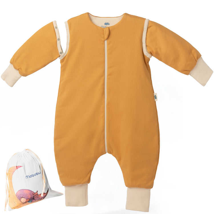 Mababu Übergangsschlafsack mit Füßen 1.5 TOG in Karamell
