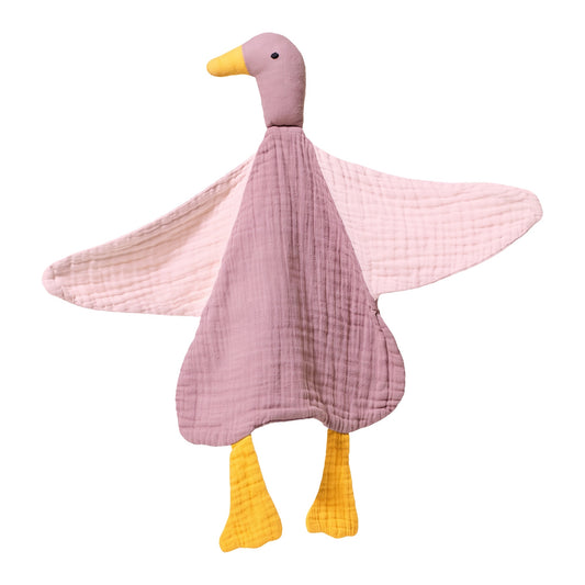 Mababu Musselin-Schmusetuch Ente aus Bio-Baumwolle in Dusty Rose